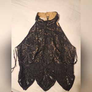 Cache Black Lace Halter Blouse